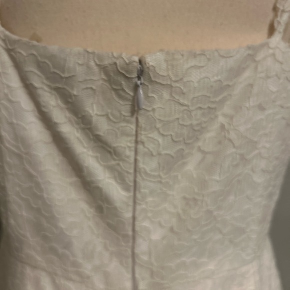 Vintage CALVIN KLEIN  Midi Lace Overlay Sleeveless Empire Women' Dress SZ 12. - Picture 10 of 13